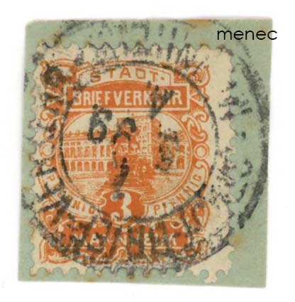 Saksa, Mannheim, paikallisposti 1895, 3Pf 