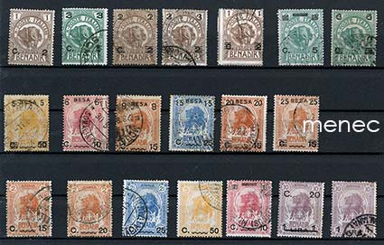 Italia, Somalia, käyttösarja-ylipainamia 1906-1923, 20 kpl 