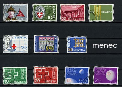 Sveitsi, erikoismerkit 1963, myös Europa ja Lausanne 