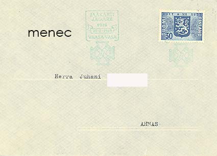 Itsenäisyyden 40-vuotisjuhla 1957, jääkärien erikoisleimalla 