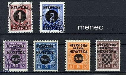 Kroatia, ylipainamasarjat Jugoslavian merkeille 1941 
