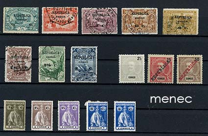 Portugali, Kongo, merisarja Timorin merkeille 1913 + käyttösarjoja 1898-1914 