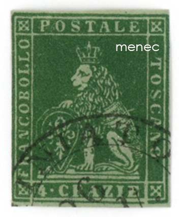 Italia, Toskana, leijona-käyttösarja 1853-1855, 4Cr 