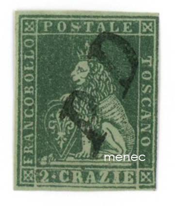 Italia, Toskana, leijona-käyttösarja 1853-1855, 2Cr 