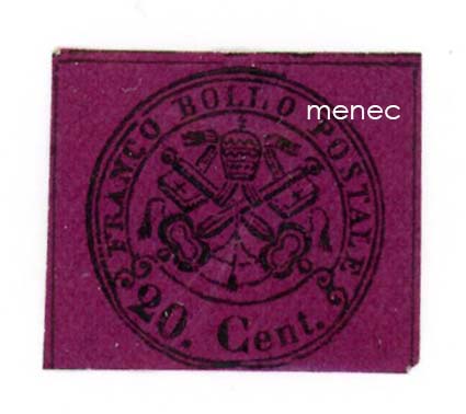Italia, Kirkkovaltio, paavin vaakunasarja 1867, 20c 
