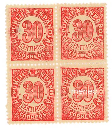 Espanja, postimerkki-pularaha 1937, 30c, nelilö 
