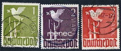 Saksa, liittoutuneitten miehitysvyöhyke, käyttösarjaa 1947, markka-arvoja 