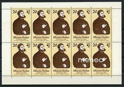 Saksa, DDR, Luther 500 vuotta 1982, pienoisarkki 