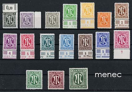 Saksa, liittoutuneitten miehitysvyöhyke, M-sarjaa 1945, 17 kpl 