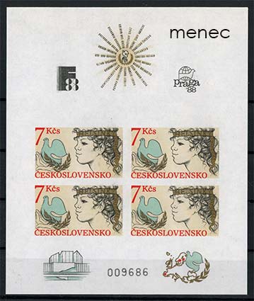 Tsekkoslovakia 1988, Finlandia '88 / Praga '88 -näyttelyt, pienoisarkki 