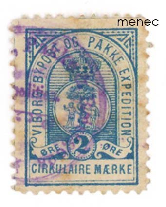 Tanska, paikallispostia, Viborg bypost, n. 1887, 2 ö 