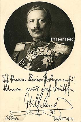 Wilhelm II, Sotapostikortti 1914, Punainen Risti 