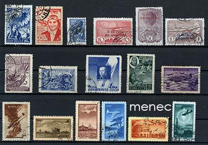 Venäjä, ilmailumerkkejä 1938-1949, 17 kpl 