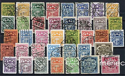 Latvia, vaakuna-käyttösarjoja 1921-1929, 38 kpl 
