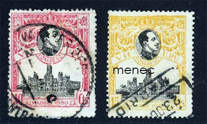 Espanja, kv. postikongressi 1920, 15 ja 40c 
