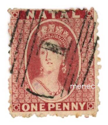 Iso-Britannia, Natal 1859-1870, 1p karmiini-rosa 