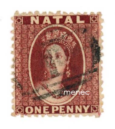 Iso-Britannia, Natal 1859-1870, 1p karmiini 