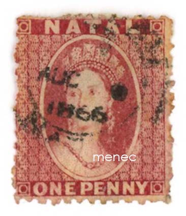 Iso-Britannia, Natal 1859-1870, 1p rosa 