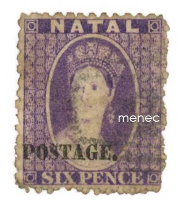 Iso-Britannia, Natal 1869, 6p, Postage-ylipainama 