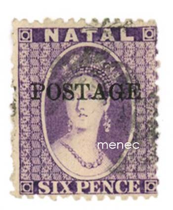 Iso-Britannia, Natal 1869, 6p, Postage-ylipainama 