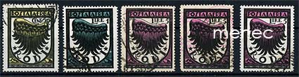 Italia, Egeanmeren saaret 1933, Rhodos, lentoposti, 5 kpl (koko- ja paperivariantit) 