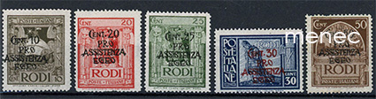 Italia, Egeanmeren saaret, saksalais-italialainen hallinto 1943, pula-apu, 5 kpl 