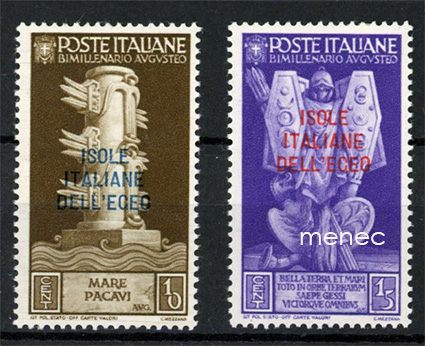 Italia, Egeanmeren saaret, Augustuksen 2000. syntymäpäivä 1938, 2 kpl 