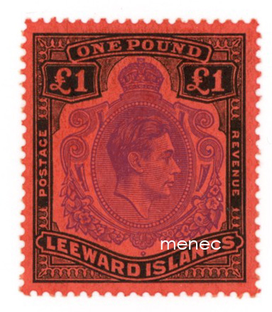 Iso-Britannia, Leewardsaaret, Yrjö VI, 1 punta 1938 