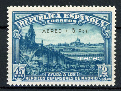 Espanja, Madridin puolustus, lentomerkki 'Aereo + 5 Pts' 1938 