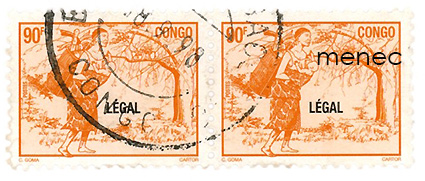 Kongon tasavalta, Brazzaville, julkaisemattoman sarjan 'Légal' 90 F, pari 