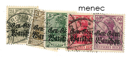 Saksa, Generalgouvernement, Varsova, käyttösarjaa 1916, 5 kpl 