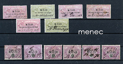 Saksa, Wechsel-Stempel, veromerkkejä, 12 kpl 