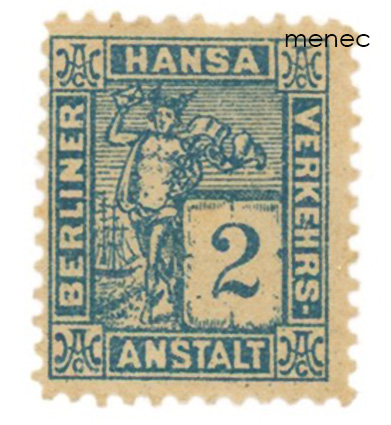 Saksa, Berliner Verkehrsanstalt Hansa 1886, 2 Pf 