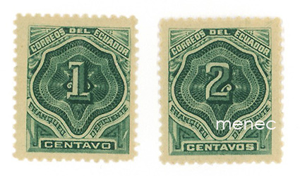 Equador, lunastusmerkkejä 1896, 2 kpl 