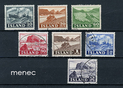 Islanti, ammatti- ja maisemasarjaa 1950-1954, 7 kpl 