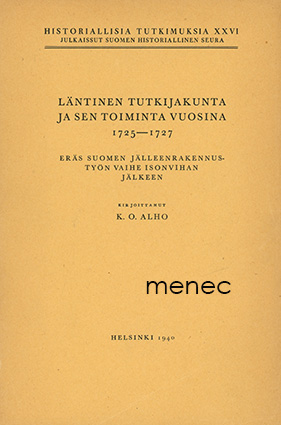 Alho, K. O. - Läntinen tutkijakunta ja sen toiminta vuosina 1725–1727 