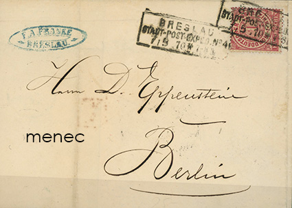 Saksa, paikallisposti, Norddeutscher Postbezirk 1868-1869, 5 postilähetystä 