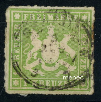 Saksa, Württemberg, vaakunasarjaa 1865, 1 Kr 