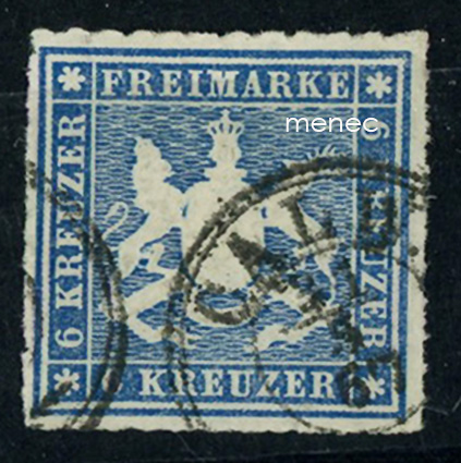 Saksa, Württemberg, vaakunasarjaa 1865, 6 Kr 
