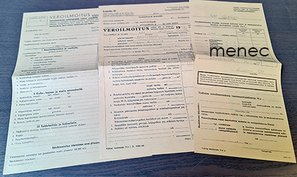 Veroilmoitus 1946, 3 lomaketta 