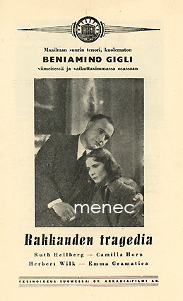 Rakkauden tragedia, elokuvaesite 