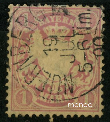 Saksa, Baijeri, vaakunasarjaa 1881, 1 M 