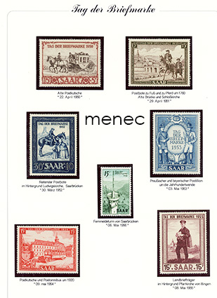 Saksa, Saarland, Postimerkin päivä -merkit 1950-1956 