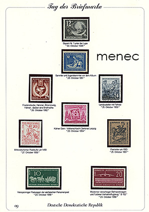 Saksa, DDR, Postimerkin päivä 1949-1958 