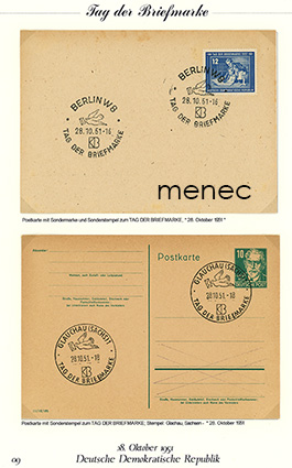 Saksa, DDR, Postimerkin päivä 1951-1952 