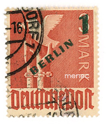 Saksa, Berliini, ylipainama-käyttösarjaa 1949, 1/3 DM 