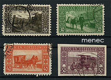 Bosnia ja Hertsegovina, käyttösarjaa 1906, 4 kpl 