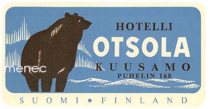 Kuusamo, Hotelli Otsola, matkalaukkumerkki 