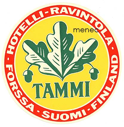 Forssa, hotelli-ravintola Tammi, matkalaukkumerkki 