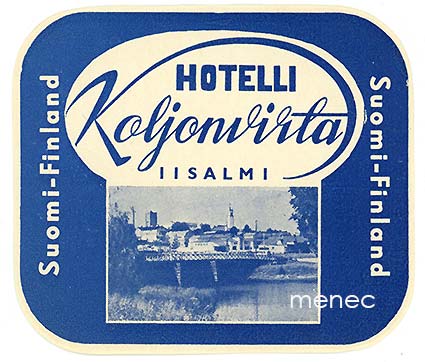 Iisalmi, Hotelli Koljonvirta, matkalaukkumerkki 